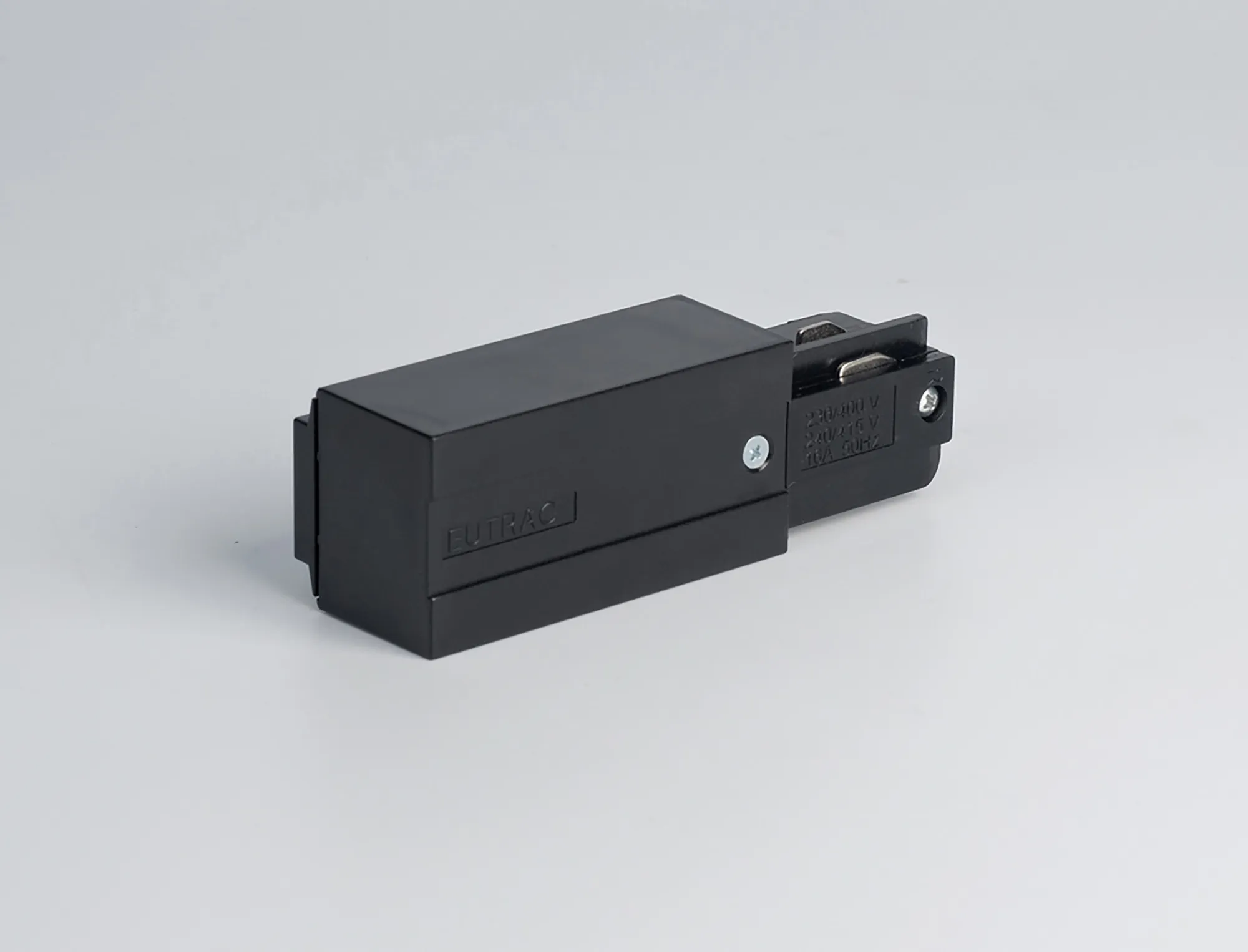 Right End Feed 3 Circuit Surface Mounted Track 555 1 1201 2  Eutrac 3 Circuit Surface-Black